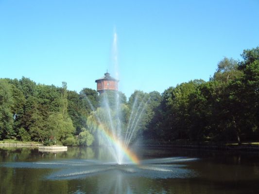 WolfenbÃ¼tteler Wasserturm mit Regenbogen
